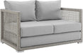 Aura Outdoor Patio Wicker Rattan, Loveseat, Gray Gray