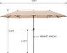 13Ft Rectangle Patio Umbrella, Double Sided Outdoor Table Umbrella with Crank & 1.5" Pole, Large Market Umbrella for Poolside Garden Deck Backyard, Beige