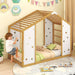 Twin Size Montessori NaturalWhite Floor Bed JungleGym