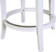 Pasha 31" Bar Stool, White Wood with Gray Faux Leather Seat and Back