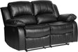 Manual Recliner Loveseat - Black Faux Leather