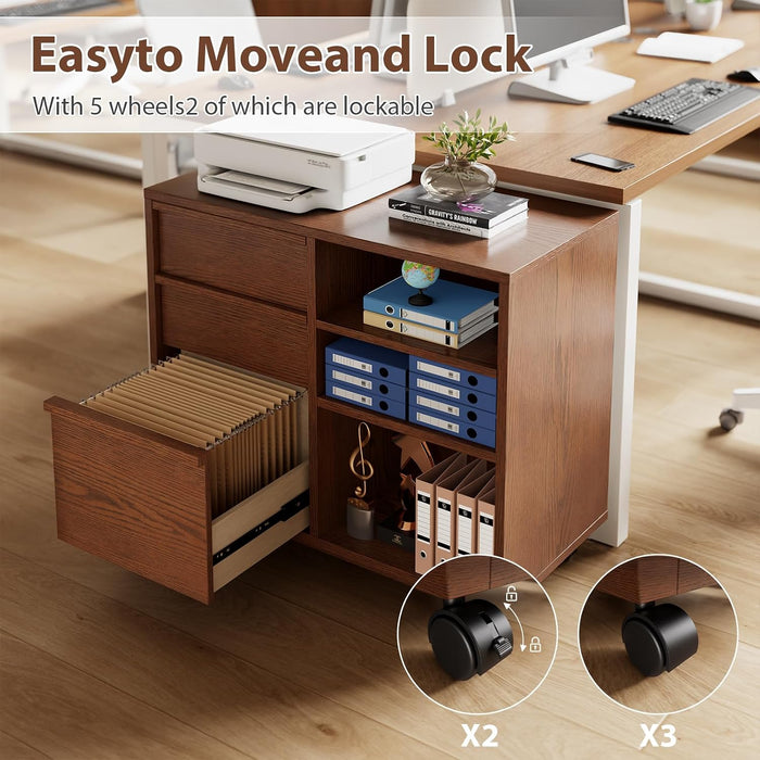 Solid Wood Executive Lockable Drawers File Cabinet