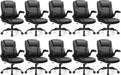 Leather Office Chair, PU Home Computer Desk Chairs with Ergonomic Back Support, 360°Swivel Free，Small Gaming Chair with Wheels and Adjustable Armrests, for Short People Use