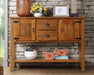 Brown Rustic Wood Sideboard 46Inch Storage Cabinet
