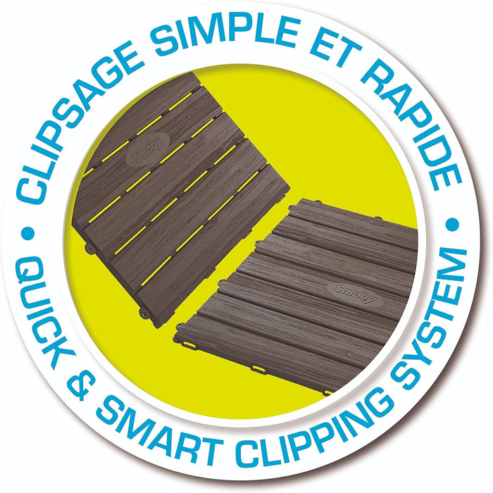 - Set of 6 Playhouse, Floor Tiles, Brown, Indoor or Outdoor Use, Plastic, Convenient for Use with Most Playhouses, for Ages 2 and Up