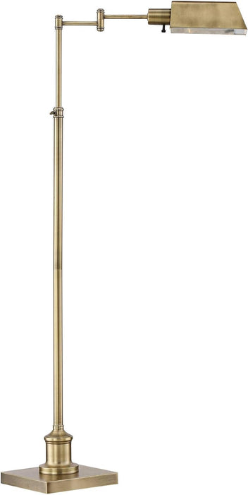 Jenson Traditional Farmhouse Metal Adjustable Pharmacy Floor Lamp Swing Arm 54" Tall Aged Brass Metal Shade Standing Pole Light for Living Room Reading House Bedroom Home Office