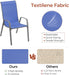 Patio Chair, Outdoor Stackable Textilene Chairs Set of 4, Navy Blue