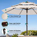 9Ft 2 Tiers 3 Tiers Patio Umbrella with Solar Lights