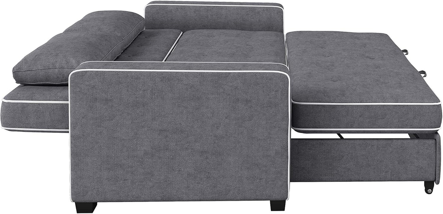 Ainsley Loveseat with Pull Out Sleeper Microfiber Charcoal Full