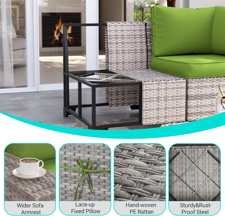 Outdoor Patio Furniture Set PE Wicker Rattan Outdoor Sectional Sofa