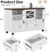 White FarmhouseStyle Locking File Cabinet Legal A4