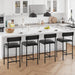 Bar Stools Set of 4, Kitchen Counter Height Chairs, 25.5 Inches Upholstered Black Barstools with Back, Bar Height Chairs for Counter Bar, Island, Easy Assembly