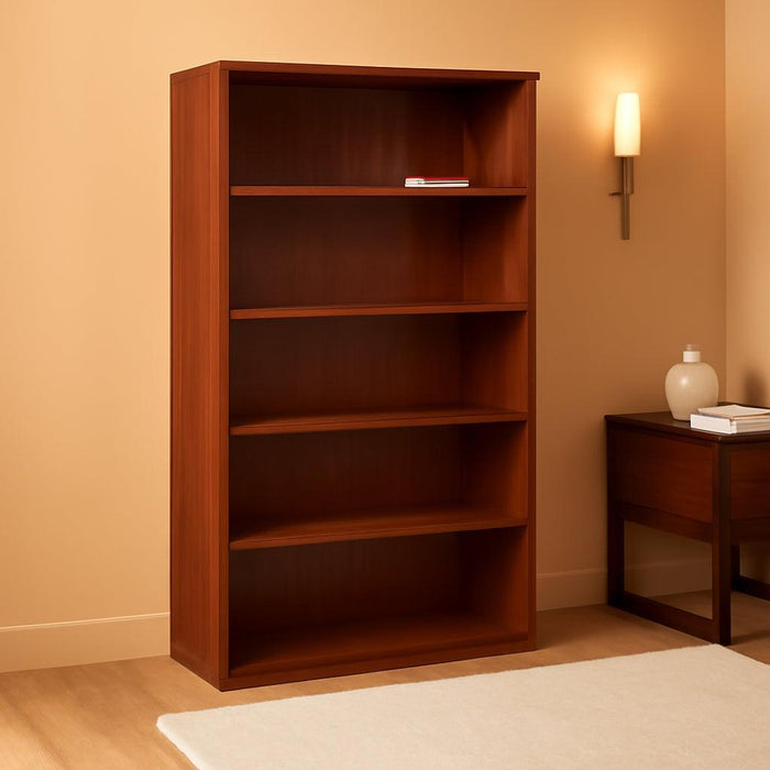 Series C 36W Tall 5 Shelf Bookcase in Hansen Cherry, Large Storage and Display Bookshelf for Home or Professional Office