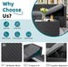 Patio Furniture Set with Detachable Soft Cushions, Outdoor PE Rattan Patio Conversation Sofa Set, 3-Piece Patio Sectional Sofa with Glass Coffee Table (Black Rattan&Charcoal)