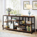Console Sofa Table, 70.9 Inch Extra Long Table behind Couch with Storage Shelves, 3-Tier Industrial Narrow Entryway Hallway Accent Table for Living Room, Rustic Brown
