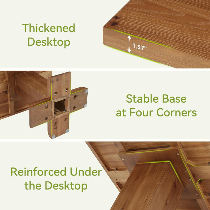 Tribesigns Solid Wood Square Dining Table 31.5 Inch Space-Saving | Natural Wood Grain Kitchen Table, Space-Saving for 2-4 People, Rustic Farmhouse Style for Dining Room, Apartments, Restaurant