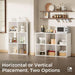 6 Wood Cube Storage Organizer with Open Back and Removable Back Panels, 11In White Cube Storage Bookshelf, Cubicle Shelf Bookcase for Home Office Bedroom Living Room, Vertical or Horizontal