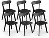 Solid Wood Dining Chairs Set of 6, Wooden Dining Room Chairs for Whole Family Use, Farmhouse Kitchen Chairs Set Suitable for Dining Room, Living Room, Black