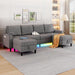Sectional Couches for Living Room, 4 Seat Linen Sectional Sofa with Reversible Chaise Lounge/Storage Ottoman, U Shaped Couch with Smart Module-Wireless Charging/Usb/Type-C/Rgb Light (Light Grey)