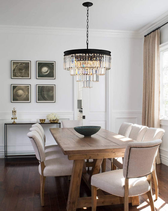 Crystal Chandelier Raindrop Pendant Hanging Light Fixture