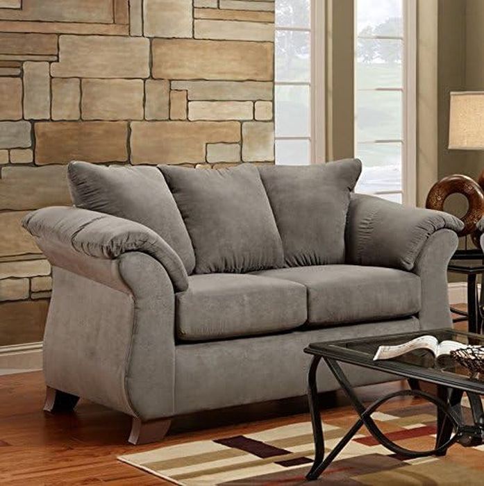 Aruca Sensations Microfiber Gray Sofa Loveseat Set