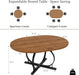 Extendable Round Dining Table Walnut Finish Modern
