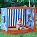 Kids' Outdoor Wooden Sandbox Large，Sandbox with Cover for Backyard with Rainproof and 3 Bench Seats,Outdoor Playhouse Cedar Wood