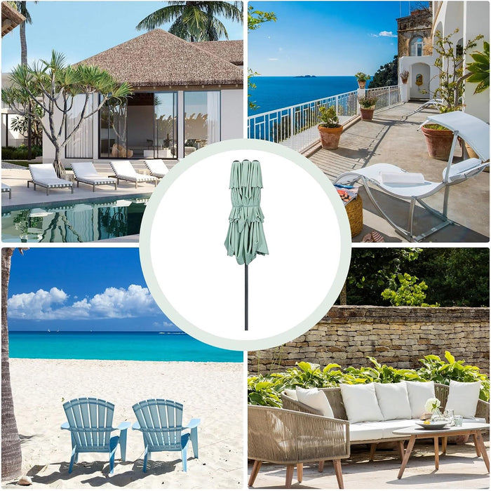 15Ft Large Patio Umbrella, Outdoor Double-Sided Pool Umbrellas