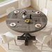 47IN Wood round Dining Table for 4-6，Farmhouse round Kitchen Table