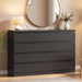 Modern 8 Drawer Dresser, Black