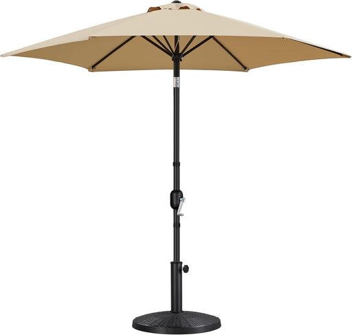 9FT Patio Umbrella with 22Lb Umbrella Base Included, Outdoor Market Umbrella with Push Button Tilt, Crank and Sturdy Ribs, Outdoor Yard Sun Shade W/Stand Heavy Duty