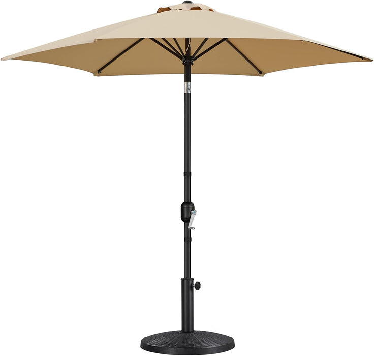 9FT Patio Umbrella with 22Lb Umbrella Base Included, Outdoor Market Umbrella with Push Button Tilt, Crank and Sturdy Ribs, Outdoor Yard Sun Shade W/Stand Heavy Duty