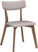 Mid Century Fabric Dining Chairs with Natural Oak Finish(Set of 2) (Light Beige)