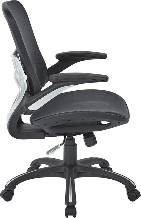Riley Ventilated Manager'S Office Desk Chair with Breathable Mesh Seat and Back, Black Base with Black