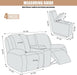 Recliner Loveseat Cover with Middle Console Stretch Reclining Sofa Slipcover for 2 Seat Jacquard Reclining Couch Sofa Covers Furniture Protector with Elastic Straps Bottom (Dark Gray)