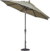 Octagonal 9 Ft Patio Umbrella - Outdoor Furniture Table Umbrella – Push-Button Tilt – Bronze Aluminum Frame (Obravia, Auburn)