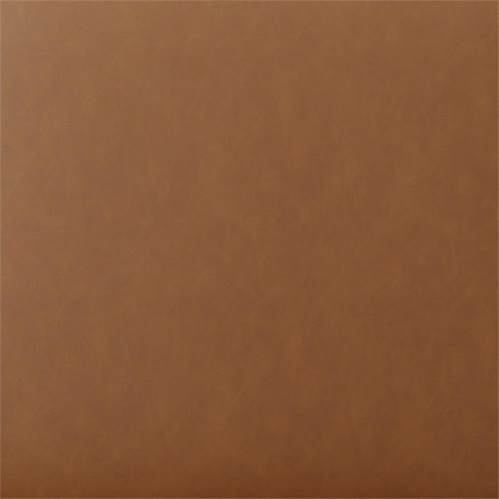 18” Warren Ottoman Square Faux Leather Bench, Stationary Ottomans, Backless Chair, Footrest for Living Room, Footstool Office, Bedroom, Padded Seat, Caramel Brown