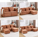 56 Inches Wide Chenille Sectional Loveseat Espresso
