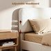 Queen Cloud Bed Frame, Wood Boucle Upholstered Platform Bed, Cream White