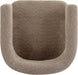 Low Profile BoucleFabric Accent Chair LightCamelTone