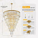 40-Inch Large Crystal Chandeliers 7-Tier Modern Gold K9 Crystal Chandelier,20-Light Luxury round Crystal Chandelier for High Ceiling Entryway Staircase Living Room Foyer