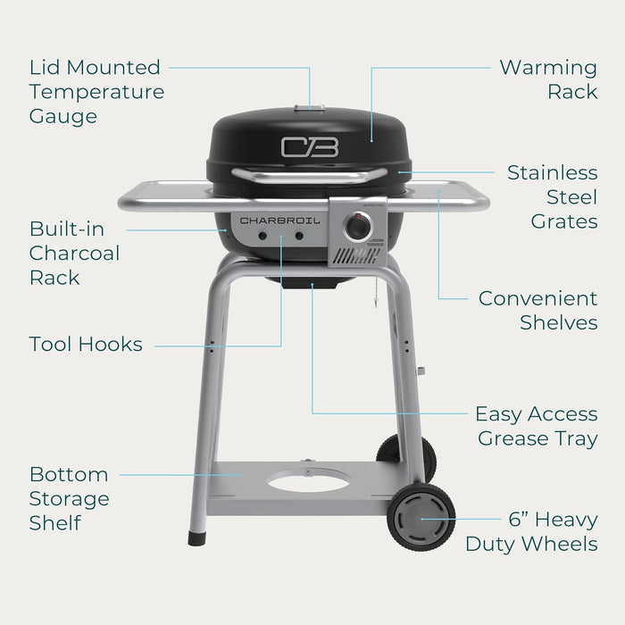 Bistro Pro Gas Grill for Small Spaces and Patios, Black - 25302161