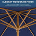 9Ft Outdoor Patio Umbrella, Market Table Umbrella with Crank and Easy Push Button Tilt, Wood Grain Frame, UPF 50+ for Pool, Garden, Deck, Backyard