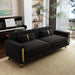 Loveseat Couch for Living Room, 86" Black Velvet Sofa Couch with 2 Pillows & Gold Metal Legs, Modern Upholstered Sofa Love Seat Sectional Couches for Apartment Home Office