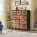 Durable Fabric Dresser With Nine Drawers Organizer