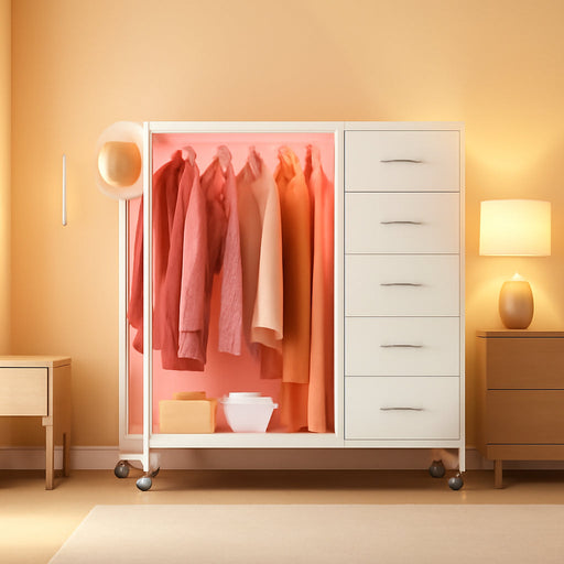 White Dresser with Rack & Charging Station
