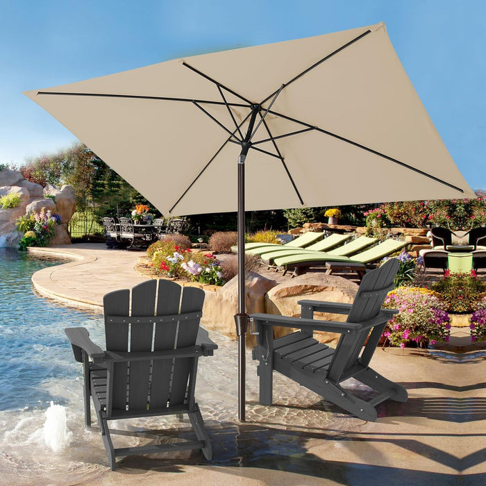 6.5X10Ft Olefin Rectangular Patio Umbrella, Beige