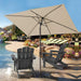 6.5X10Ft Olefin Rectangular Patio Umbrella, Beige