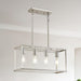 4-Light Dining Room Light Fixture Farmhouse Chandelier Brushed Nickel Modern Kitchen Island Pendant Lights Rectangular Hanging Lights Adjustable Height Metal E26 Base