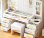 49.2Inches White Vanity Desk With Integrated Mirror